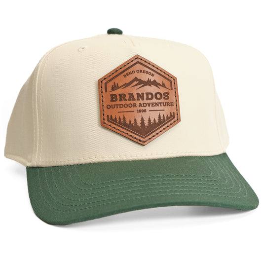 Green Otto Snapback Hat with Custom Leather Logo