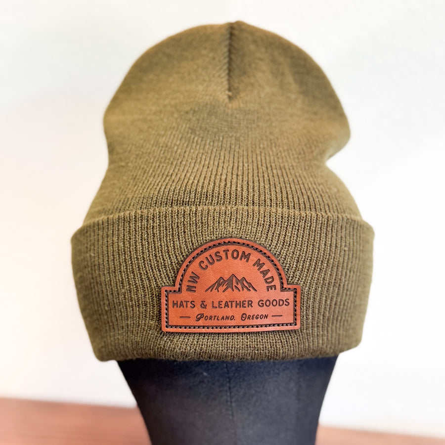 Custom leather patch hat example