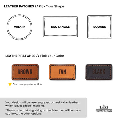 Custom Leather Patch Beanies Patch Options
