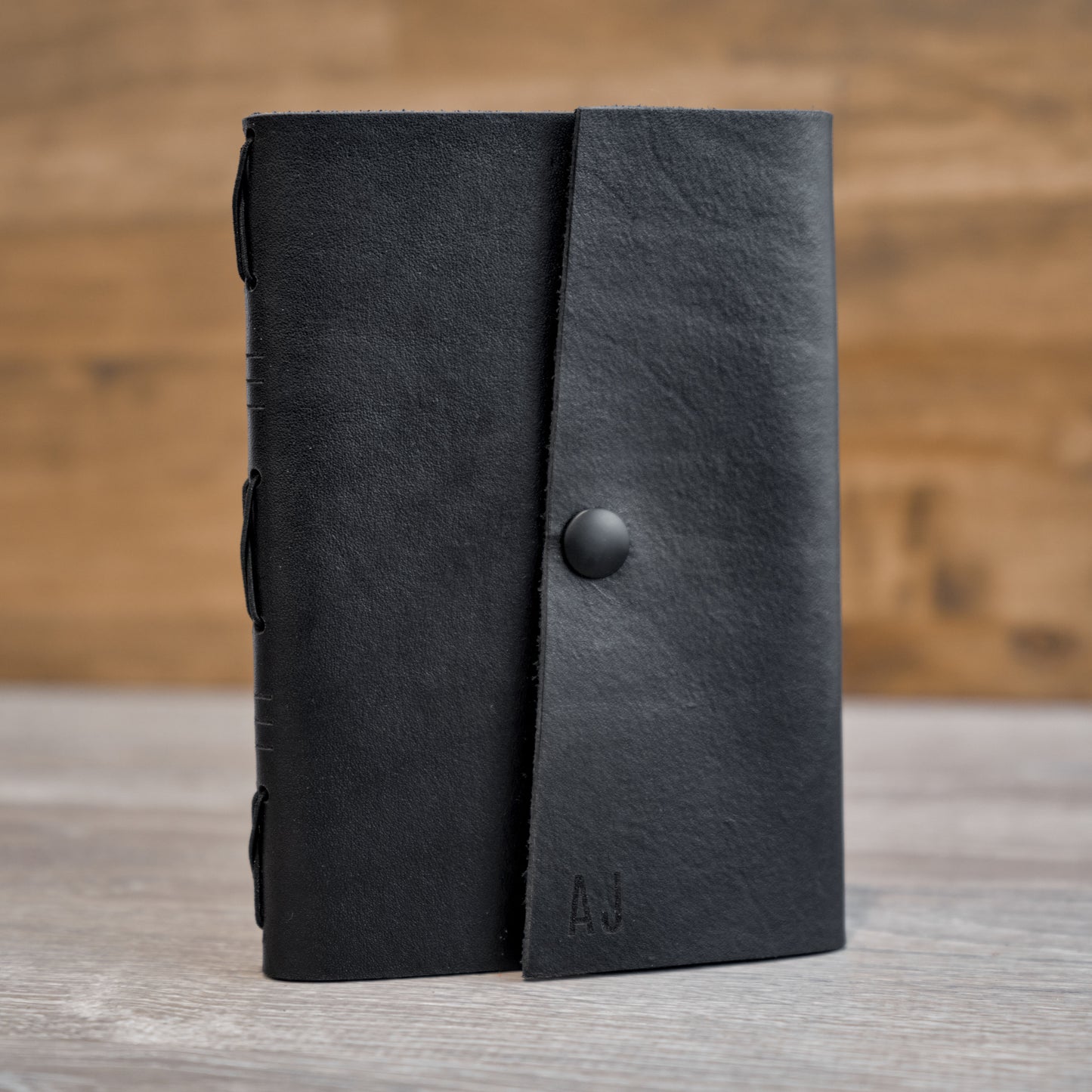 Engraved Italian Leather Pocketbook Wrap Around Journal