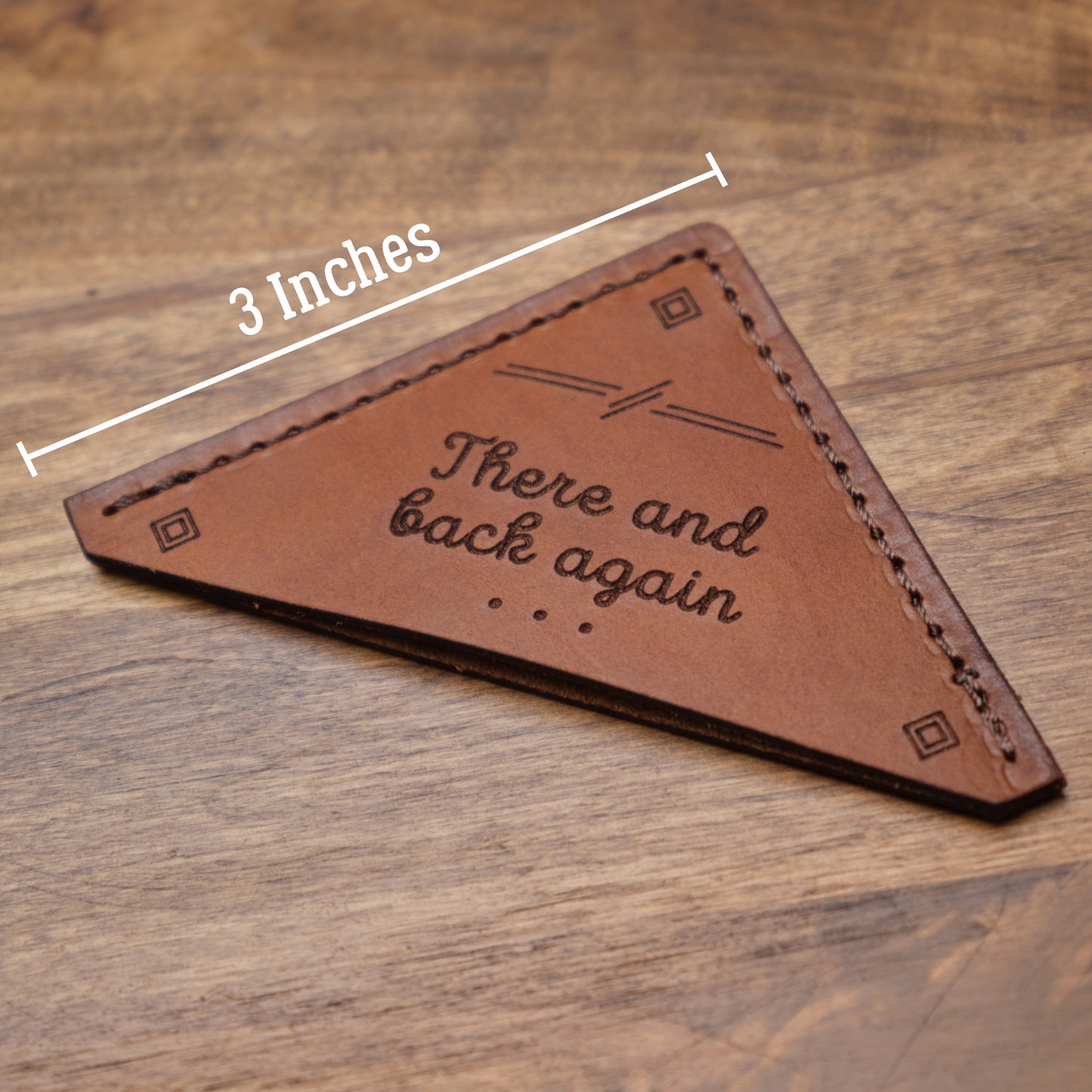 Personalized Leather Corner Bookmark