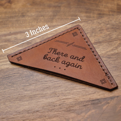 Personalized Leather Corner Bookmark