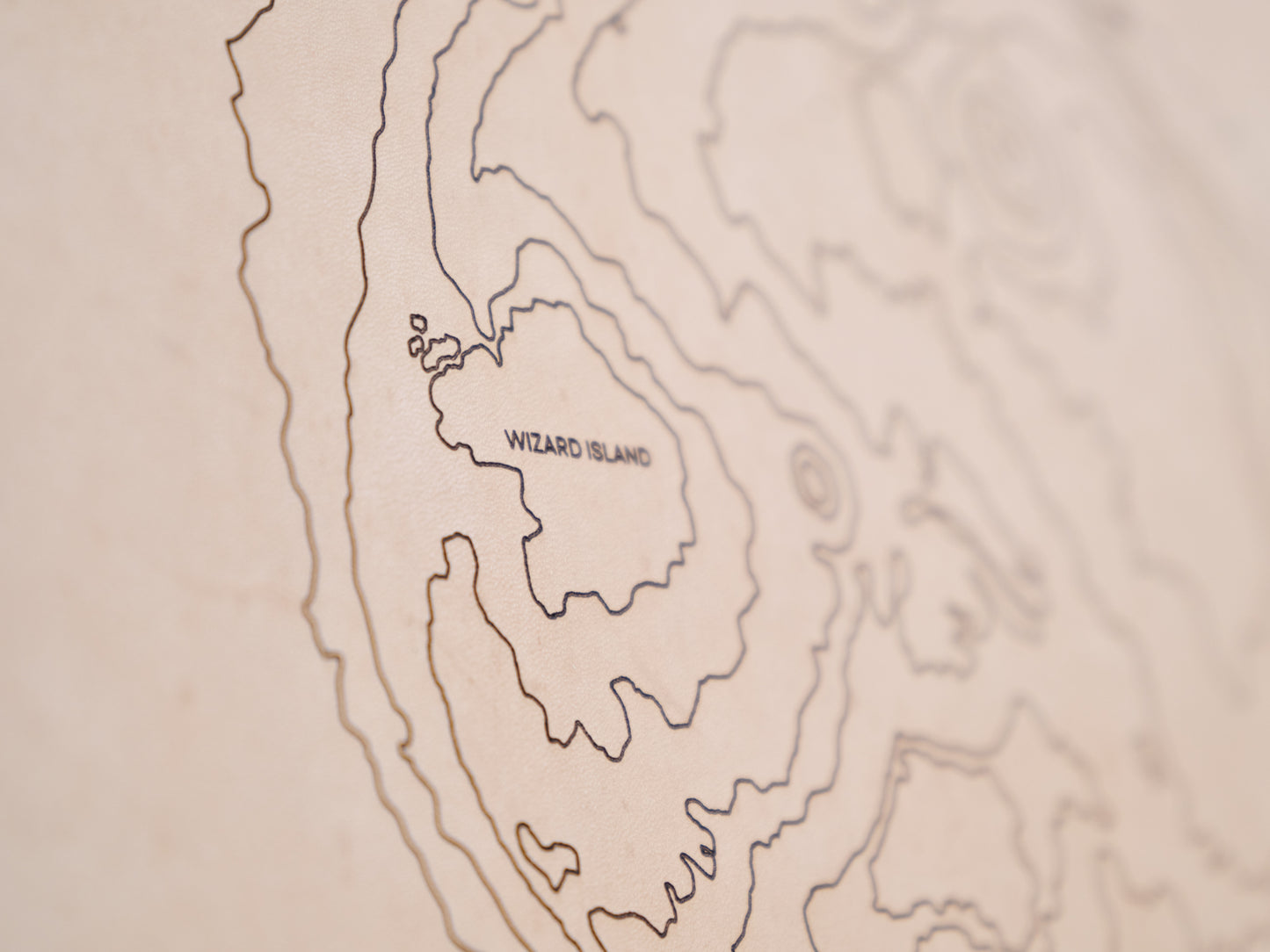 Crater Lake Topographic Engraved Leather Map