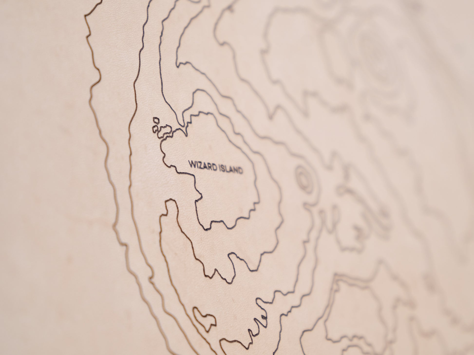 Crater Lake Topographic Engraved Leather Map