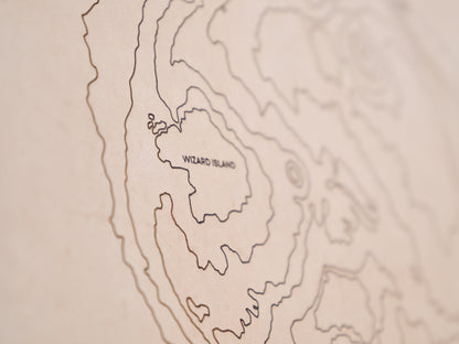 Crater Lake Topographic Engraved Leather Map