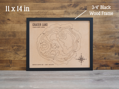 Crater Lake Topographic Leather Map