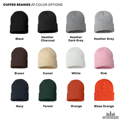 Custom Leather Patch Beanie Color Options