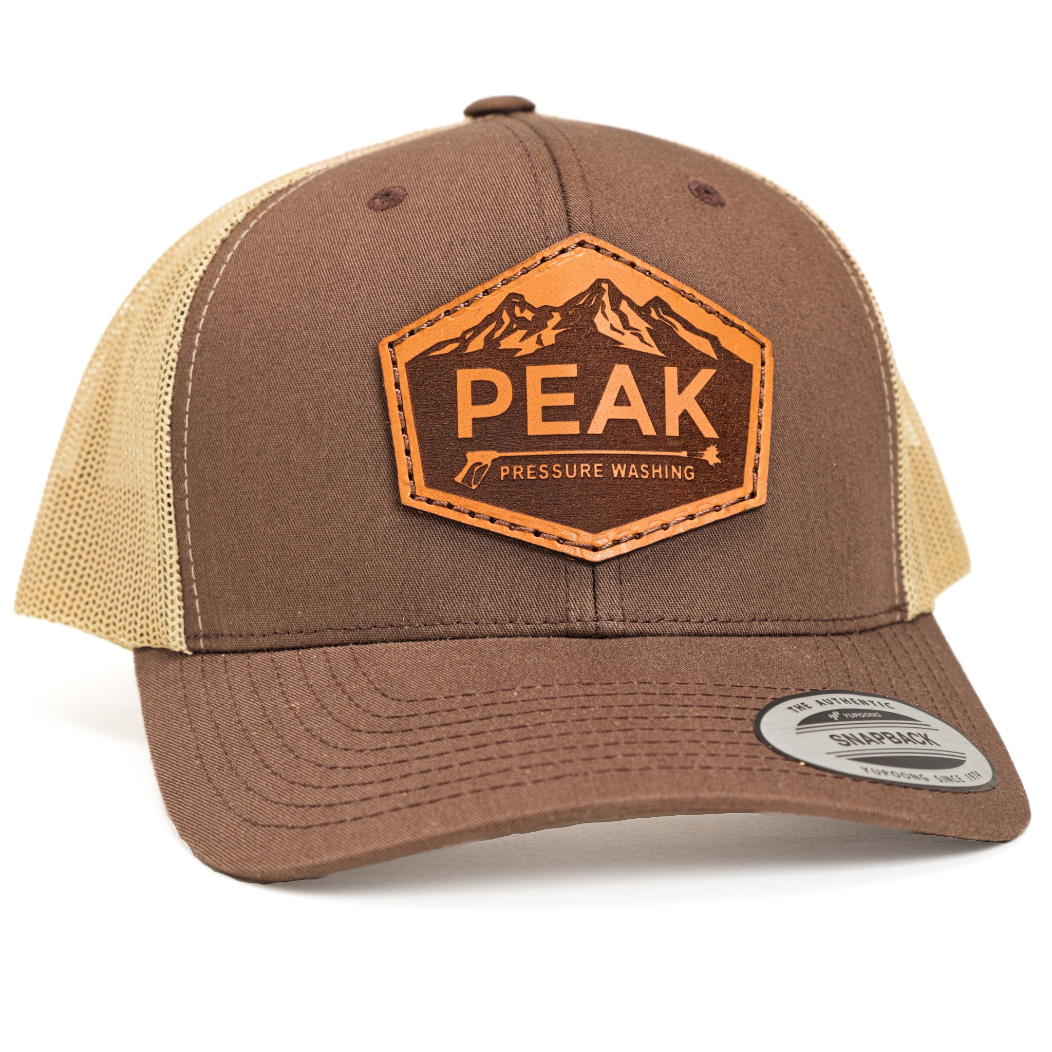 Vintage NOS Brown Leather Trucker Cap – Made USA, P Brand, Adjustable, Men’s, New Old Stock
