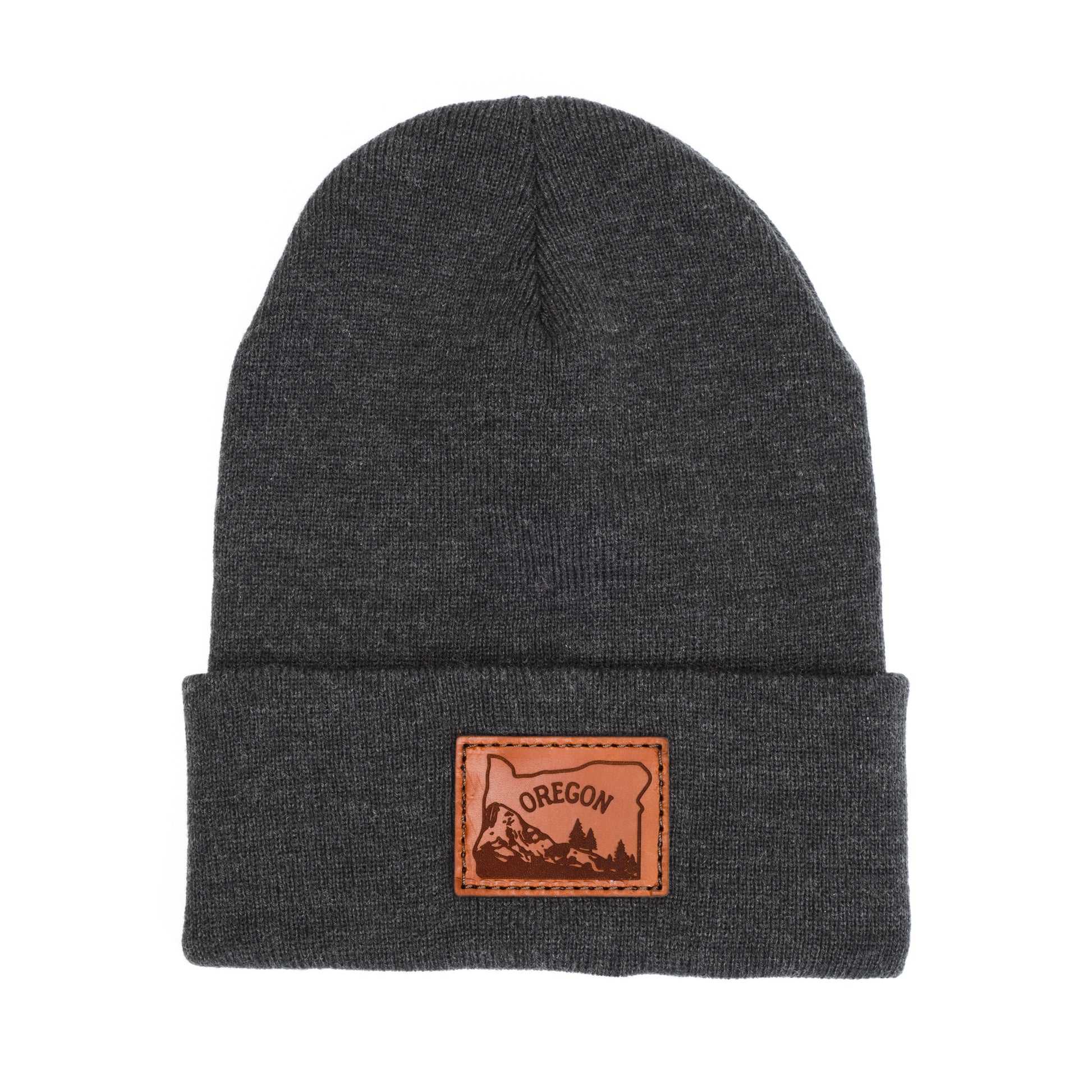 Custom Logo Leather Patch Beanies Sportsman 12" Cuffed Adult Size