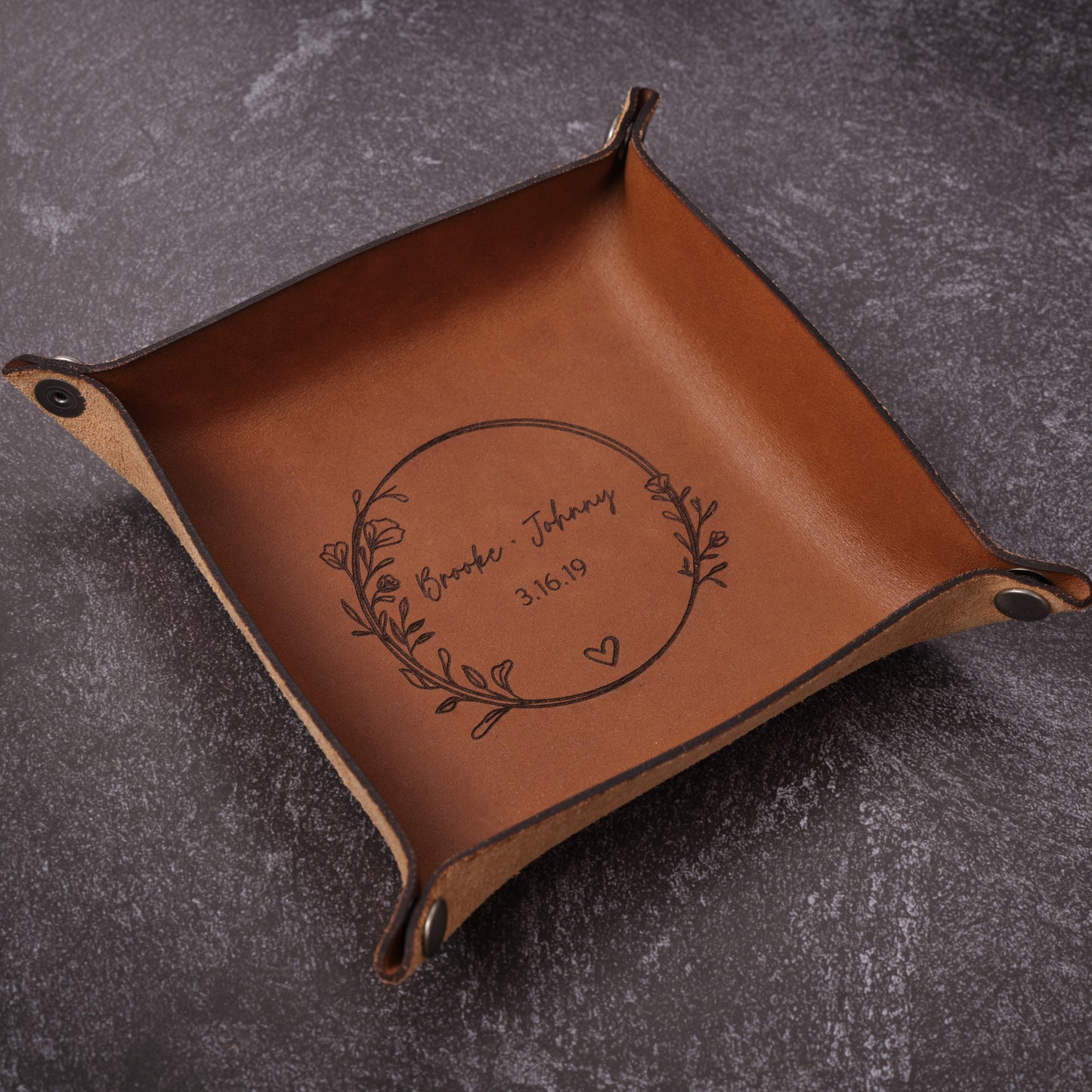 Anniversary Leather Valet Tray