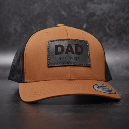 Dad Est 2024 Custom Engraved Hat