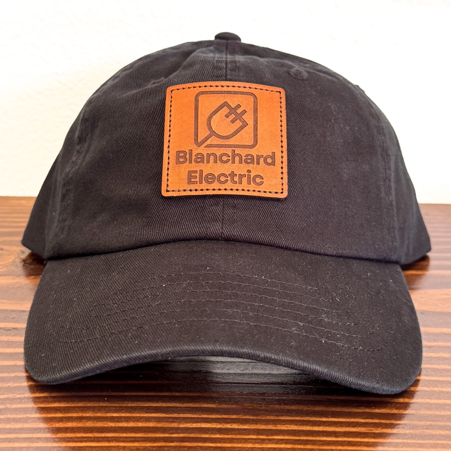 Custom leather patch hat example