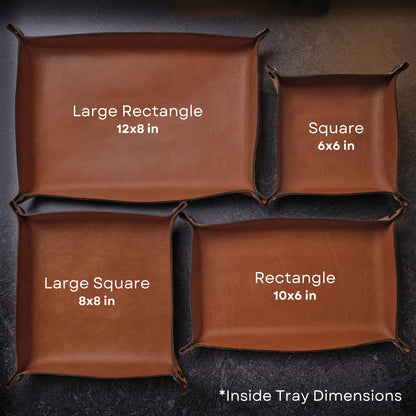 Custom Logo Leather Valet Catchall Tray