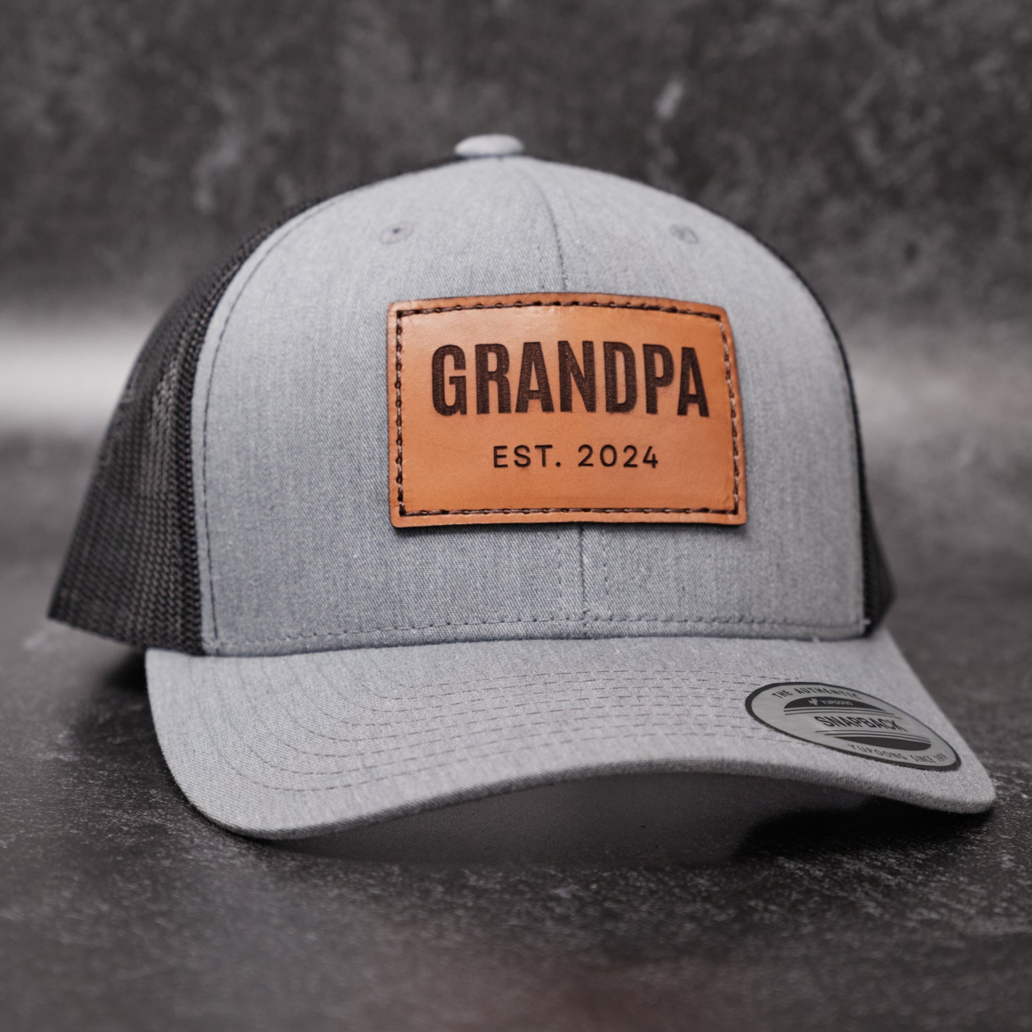 Grandpa Est 2024 Trucker Hat for Baby Announcement Gift