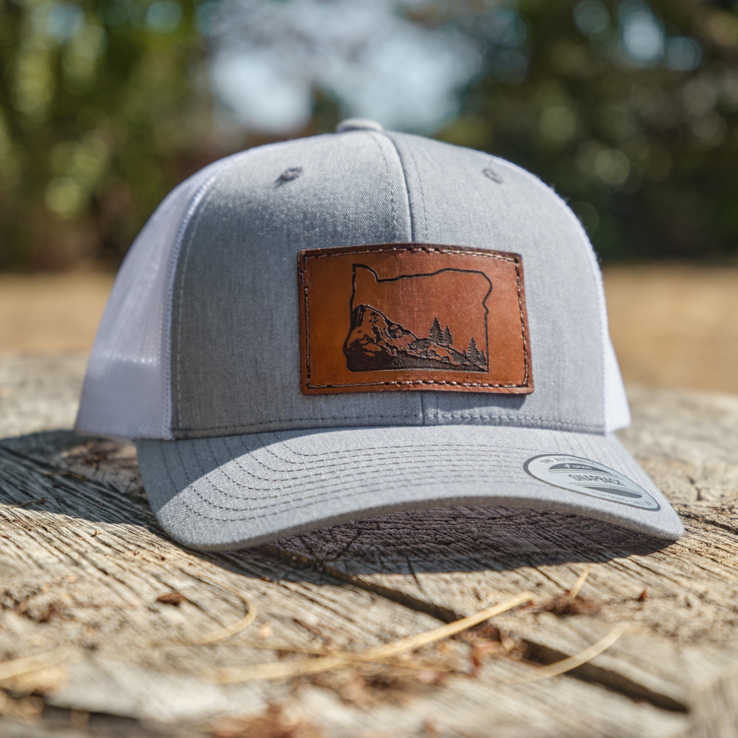 State of Oregon PNW Leather Patch Trucker Hat