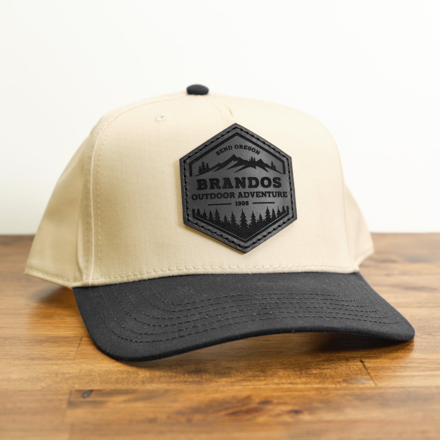 Custom Patch Hat Otto Vintage Style Snapback Black Leather