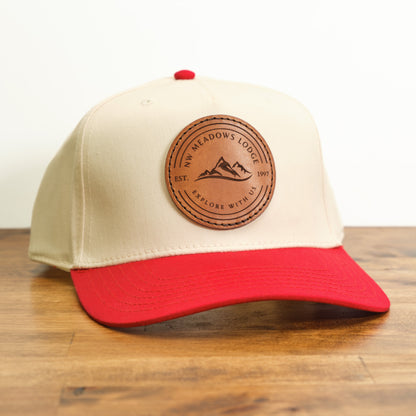 Custom Leather Patch Hat Otto Vintage Style Snapback Circle
