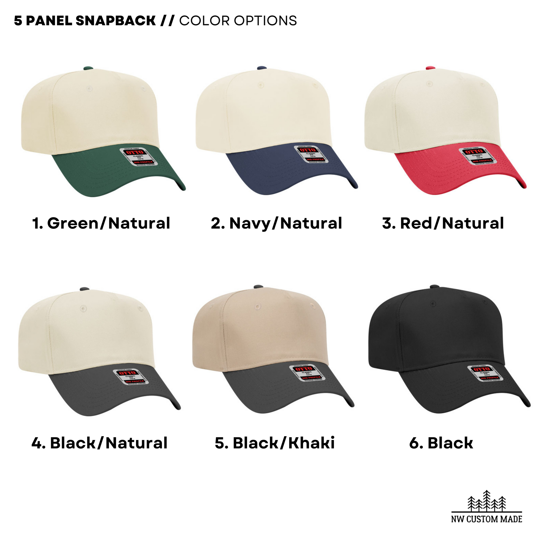 Custom Leather Patch Hats | Otto Vintage Style Snapback – NW 