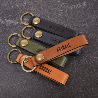 Personalized Leather Keychain with Personalized Engraving