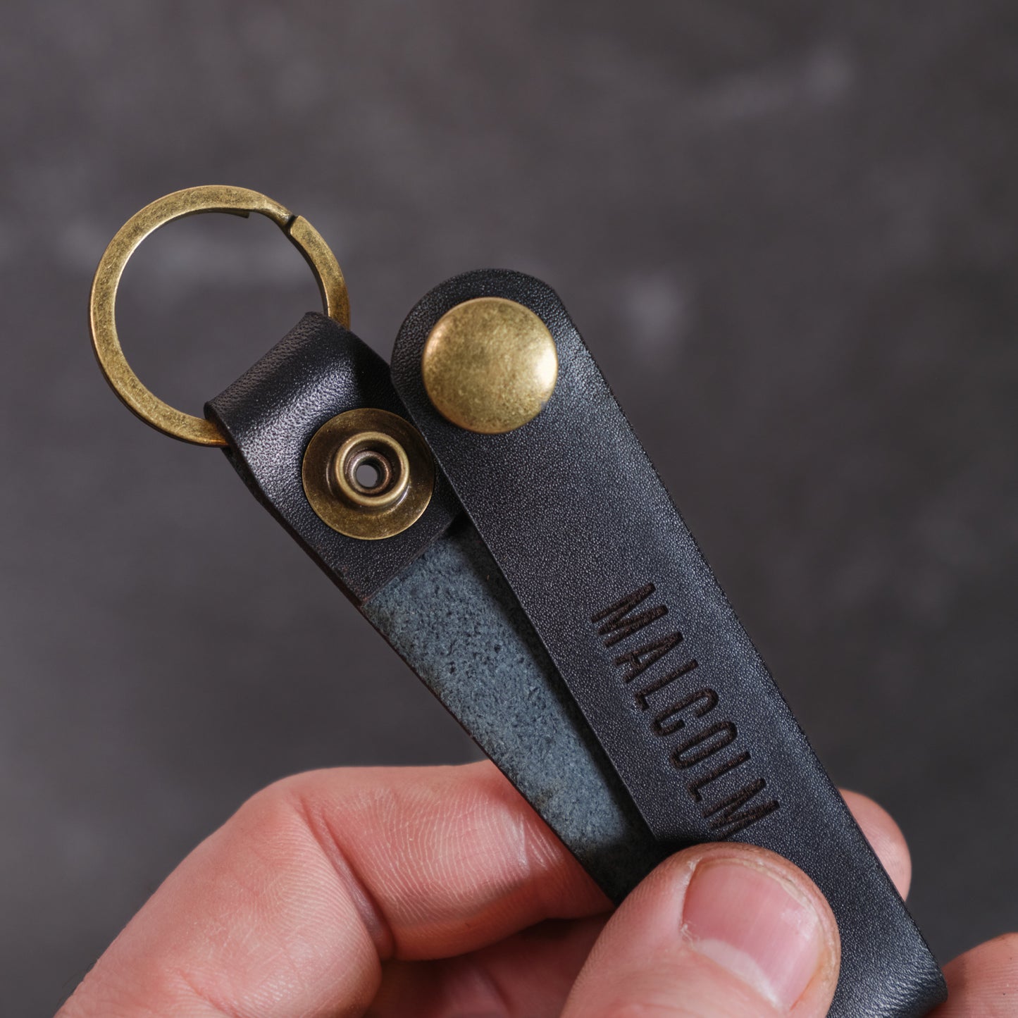 Personalized Leather Keychain with Personalized Engraving