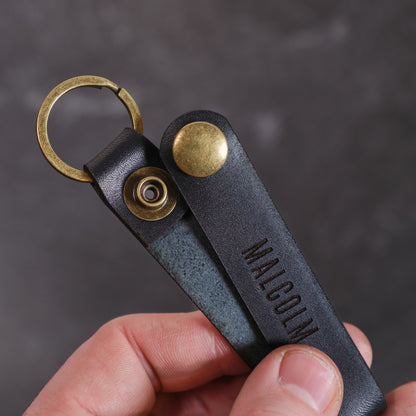 Personalized Leather Keychain with Personalized Engraving