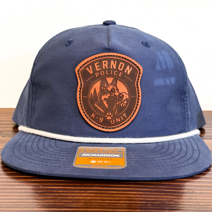 Custom leather patch hat example