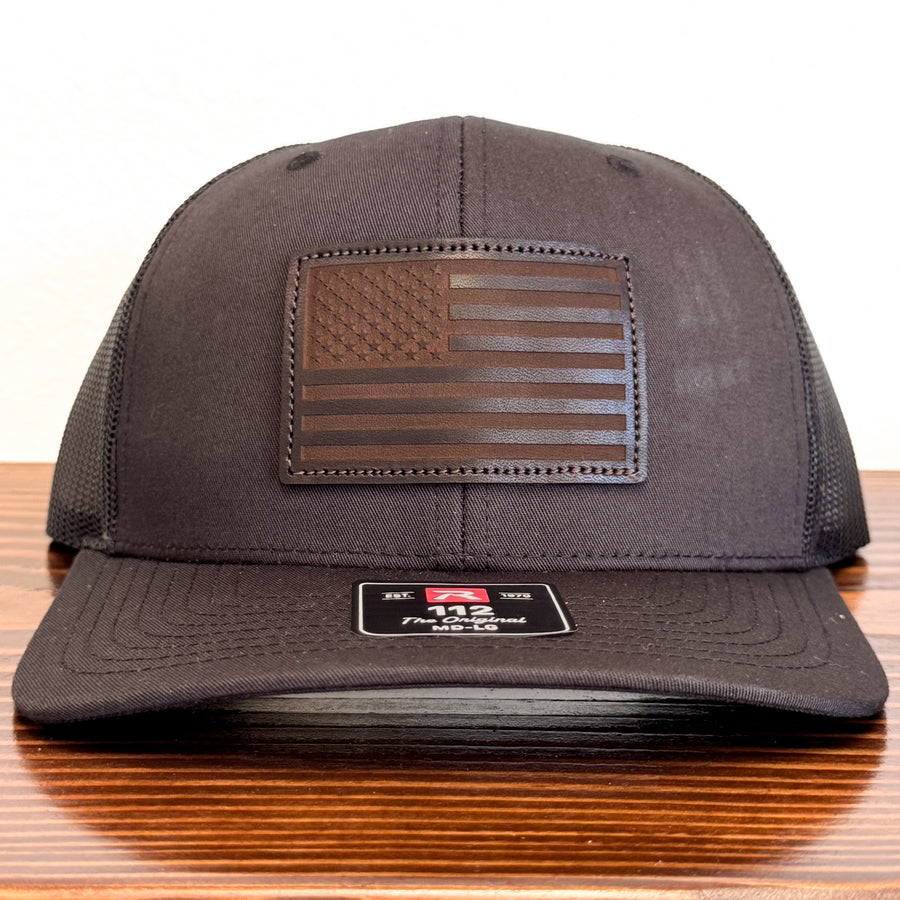 Custom leather patch hat example