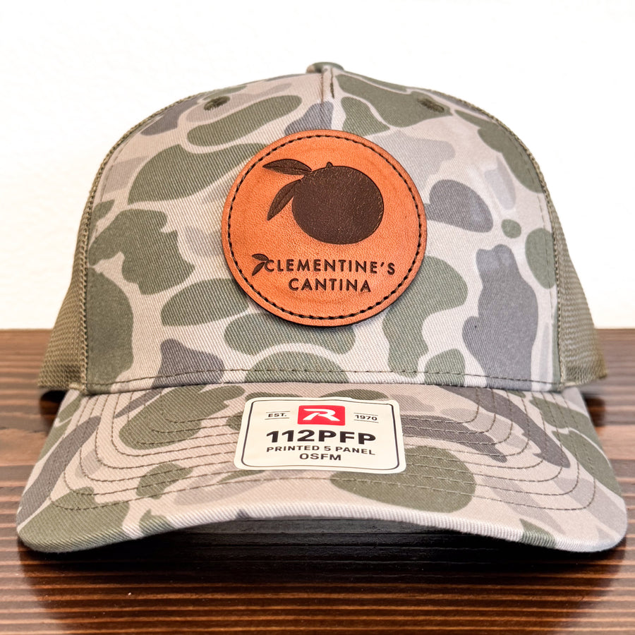 Custom leather patch hat example