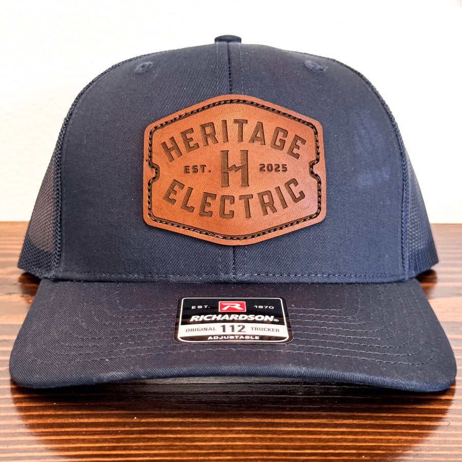 Custom leather patch hat example