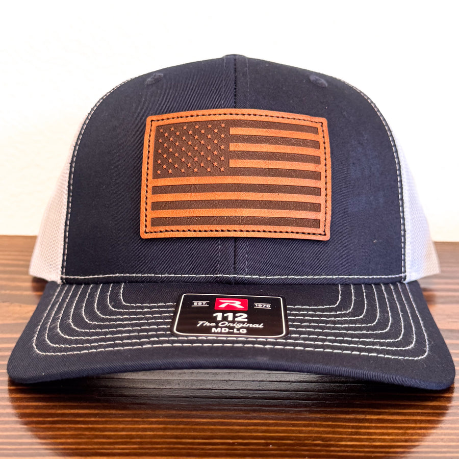 Custom leather patch hat example
