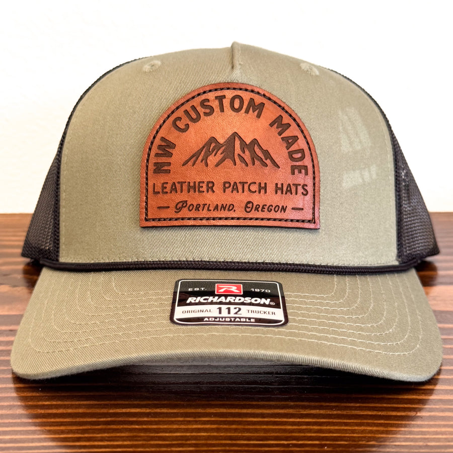 Custom leather patch hat example