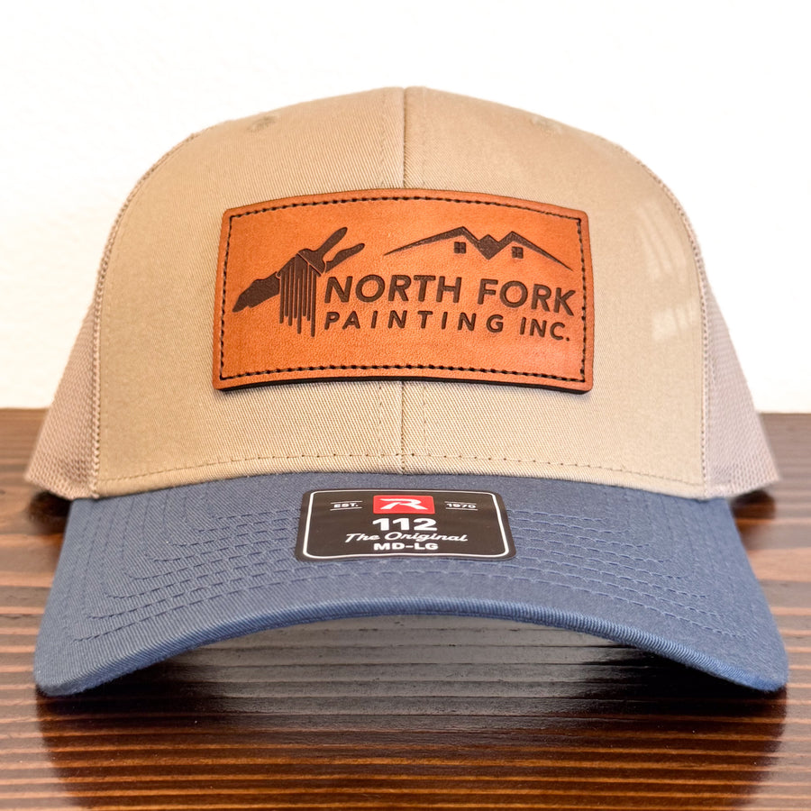 Custom leather patch hat example
