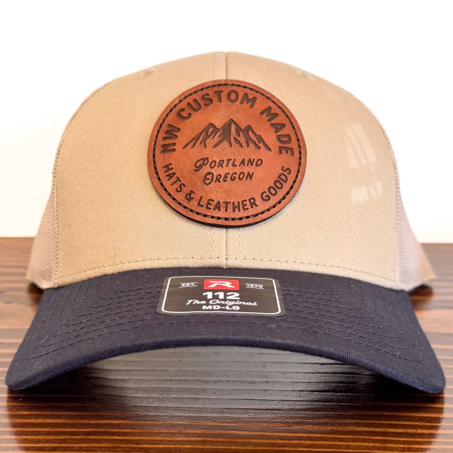 Custom leather patch hat example