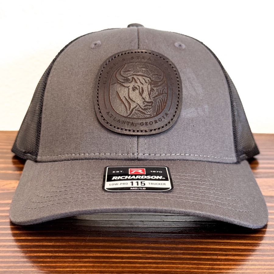 Custom leather patch hat example