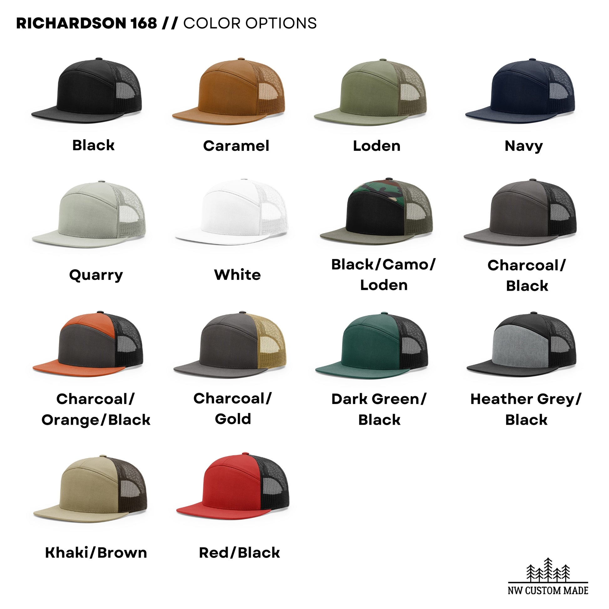 Custom Richardson 168 Hats Color Options