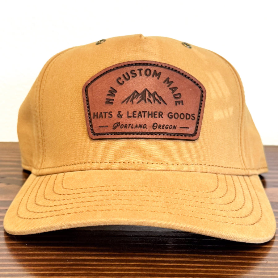 Custom leather patch hat example