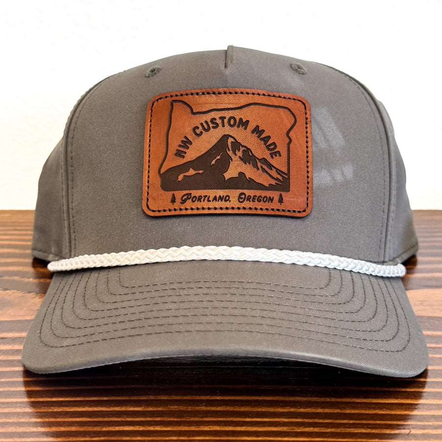 Custom leather patch hat example