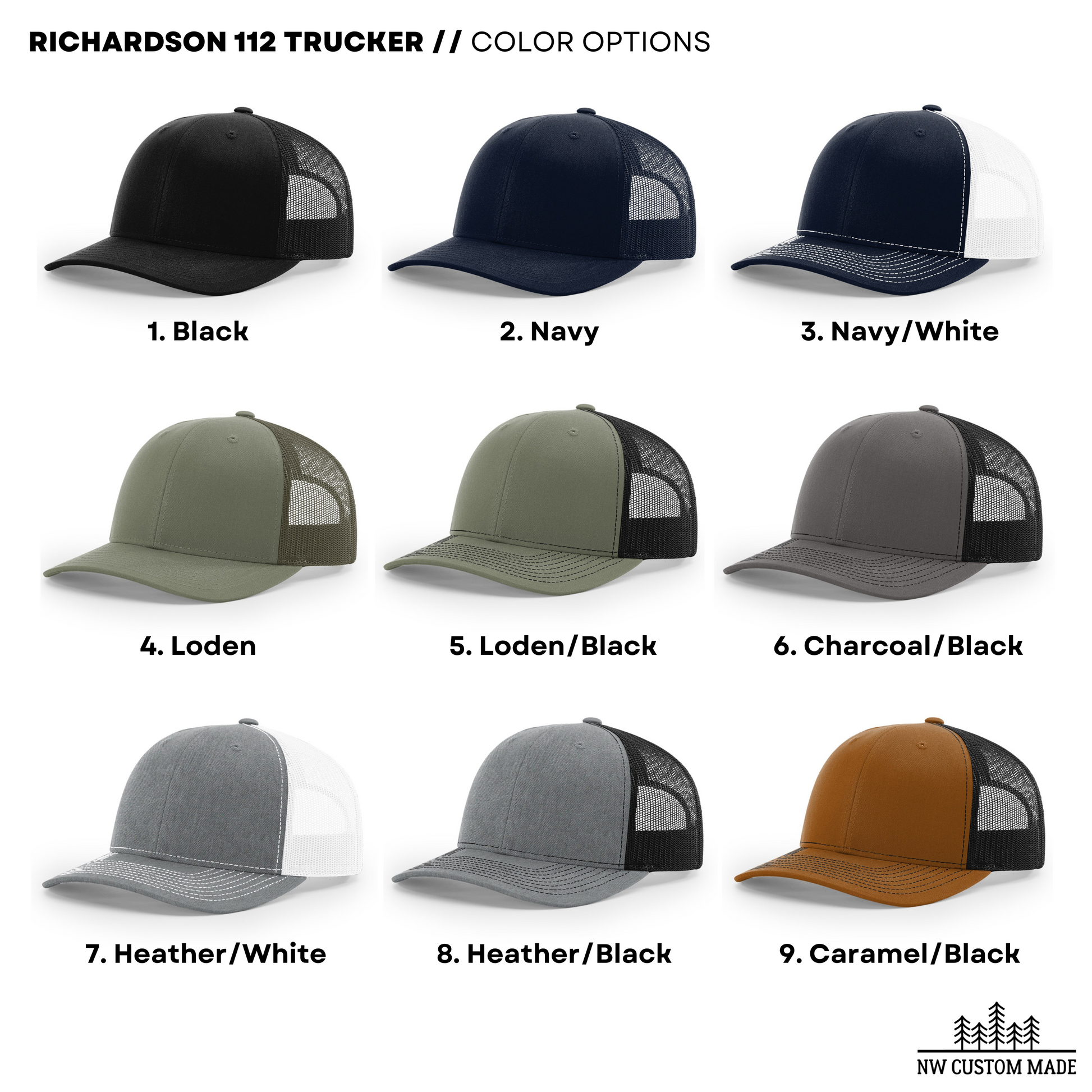 Custom Logo Trucker Hats Richardson 112 Leather Patch Hat – NW