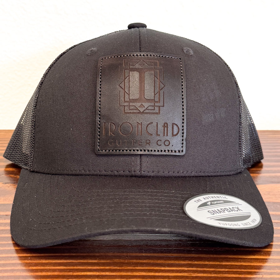 Custom leather patch hat example