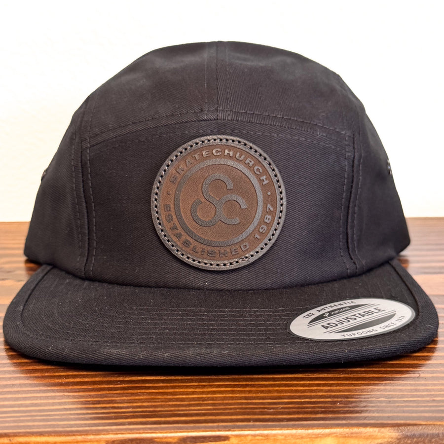 Custom leather patch hat example