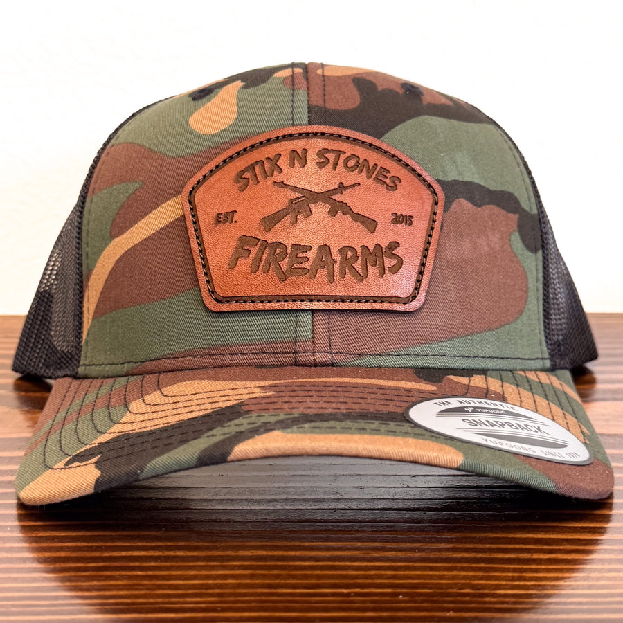 Custom leather patch hat example