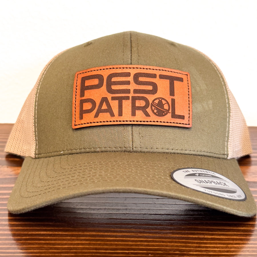 Custom leather patch hat example